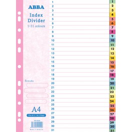 ABBA A4 Plastic Divider - Daily