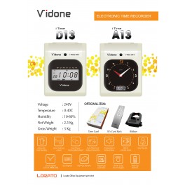 Vidone Time Recorder Machine D13/A13